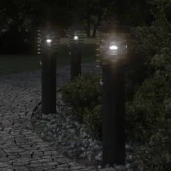vidaXL Vloerlamp voor buiten met sensor 60 cm roestvrijstaal zwart