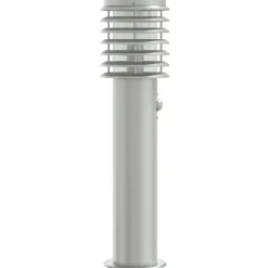 vidaXL Vloerlamp voor buiten met sensor 60 cm roestvrijstaal zilver