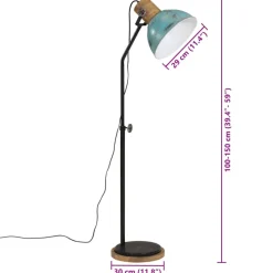 vidaXL Vloerlamp 25 W E27 30x30x100-150 cm verweerd blauw