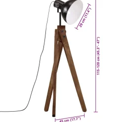 vidaXL Vloerlamp 25 W E27 45x45x120 cm zwart