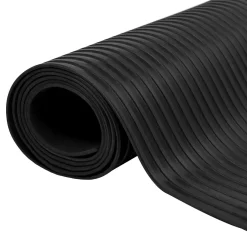 vidaXL Vloermat met brede rib Zwart 1 x 2 m Rubber