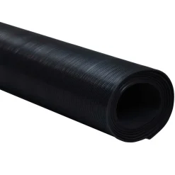 vidaXL Vloermat met fijne rib Zwart 1 x 2 m Rubber