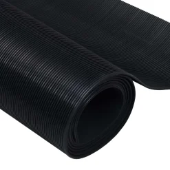 vidaXL Vloermat met fijne rib Zwart 1 x 2 m Rubber