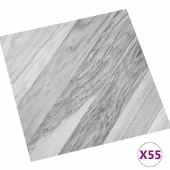 vidaXL Vloerplanken Grijs 5,11 m² 55 st PVC