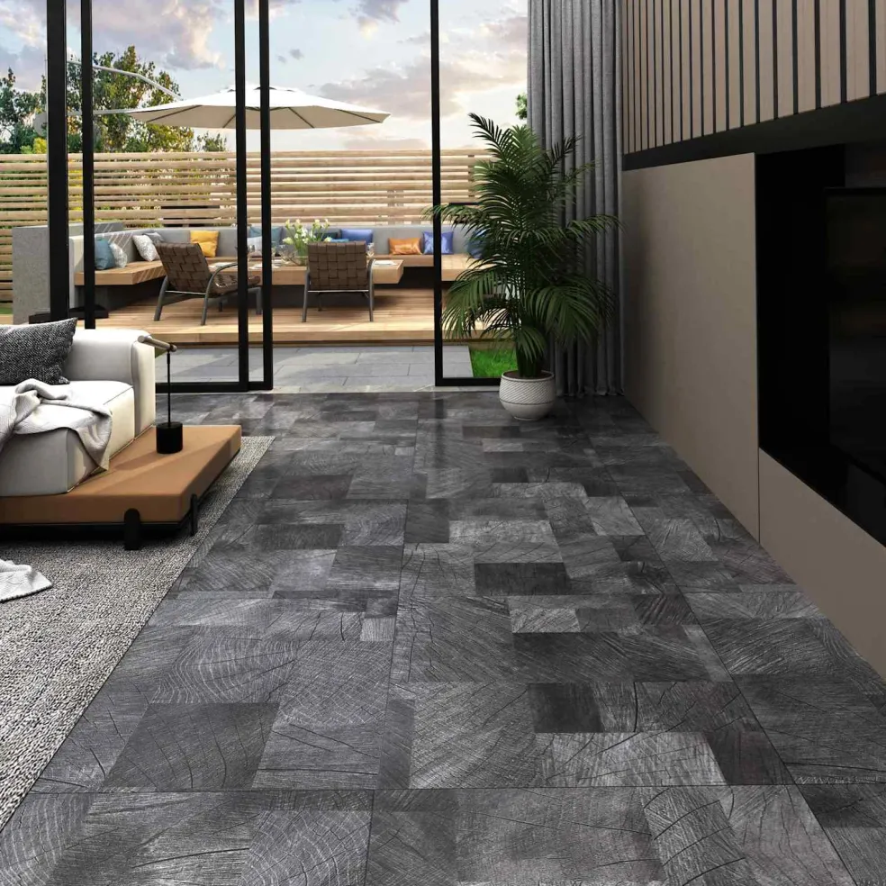 vidaXL Vloerplanken Houten structuur grijs 5,11 m² 55 st PVC
