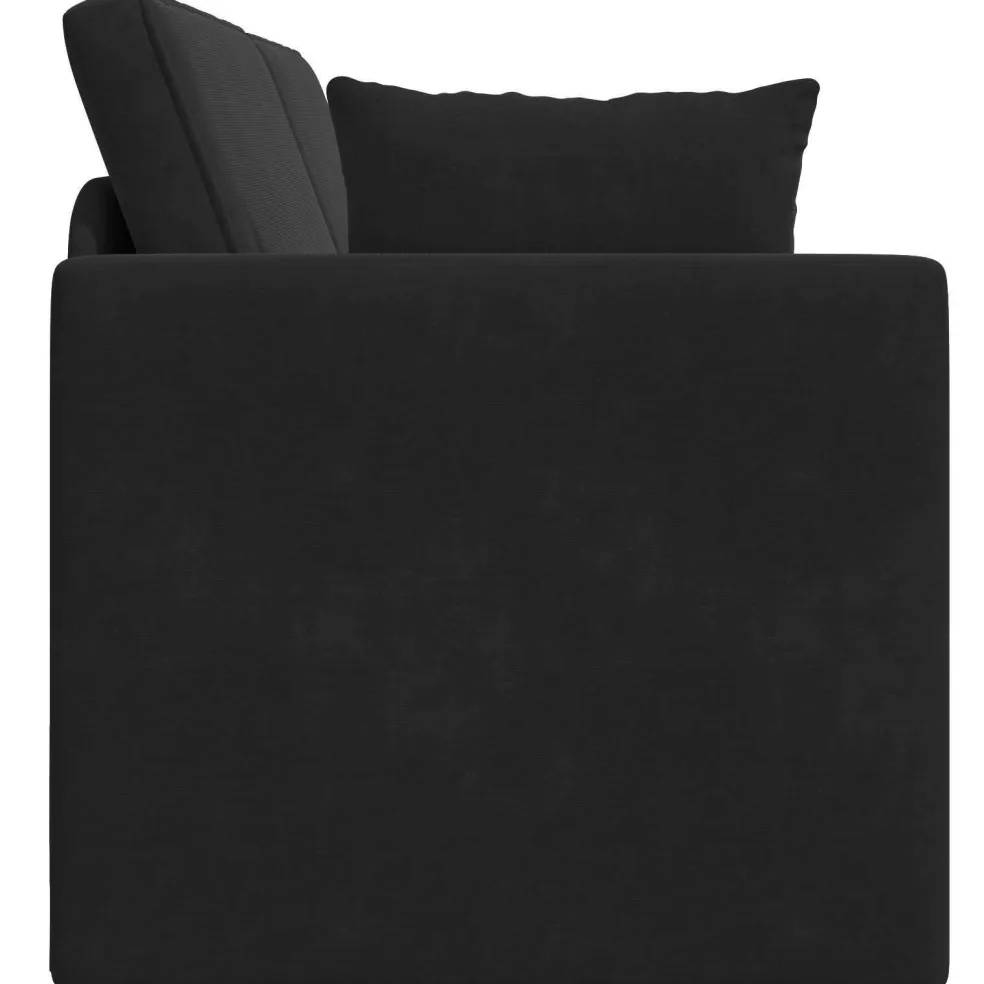 vidaXL Vloerslaapbank Zwart 213 x 70 x 77 cm Fluweel