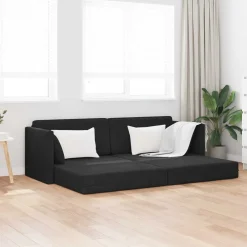 vidaXL Vloerslaapbank Zwart 213 x 70 x 77 cm Fluweel