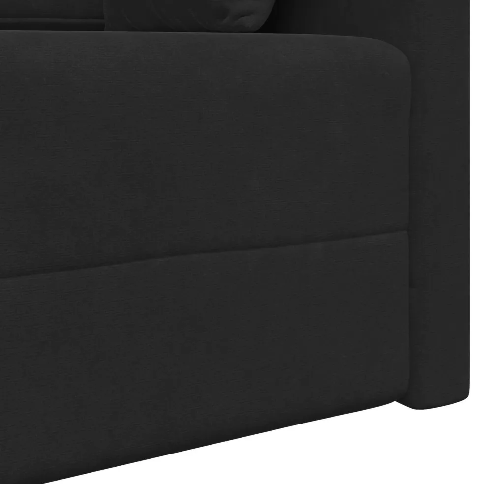 vidaXL Vloerslaapbank Zwart 213 x 70 x 77 cm Fluweel