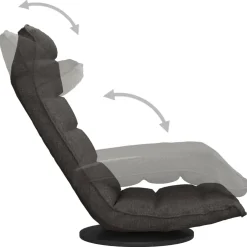 vidaXL Vloerstoel draaibaar stof donkergrijs