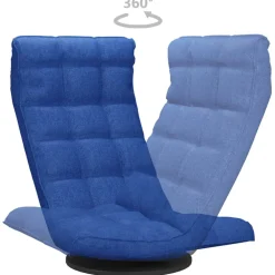 vidaXL Vloerstoel draaibaar stof blauw