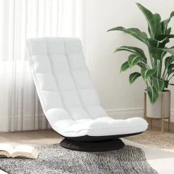 vidaXL Vloerstoel draaibaar 70x51x79 cm stof wit