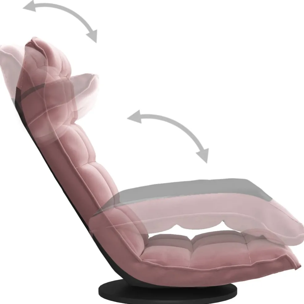 vidaXL Vloerstoel draaibaar fluweel roze