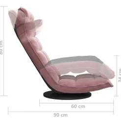 vidaXL Vloerstoel draaibaar fluweel roze