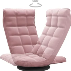 vidaXL Vloerstoel draaibaar fluweel roze