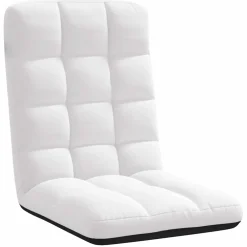 vidaXL Vloerstoel inklapbaar 71x51x62 cm stof wit