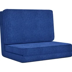 vidaXL Vloerstoel inklapbaar stof blauw
