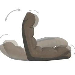 vidaXL Vloerstoel inklapbaar stof taupe