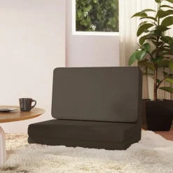 vidaXL Vloerstoel inklapbaar kunstleer antracietkleurig