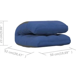 vidaXL Vloerstoel inklapbaar stof blauw