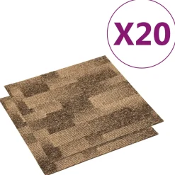 vidaXL Vloertapijt 20 st Bruin 50 x 50 cm PP Laagpolig