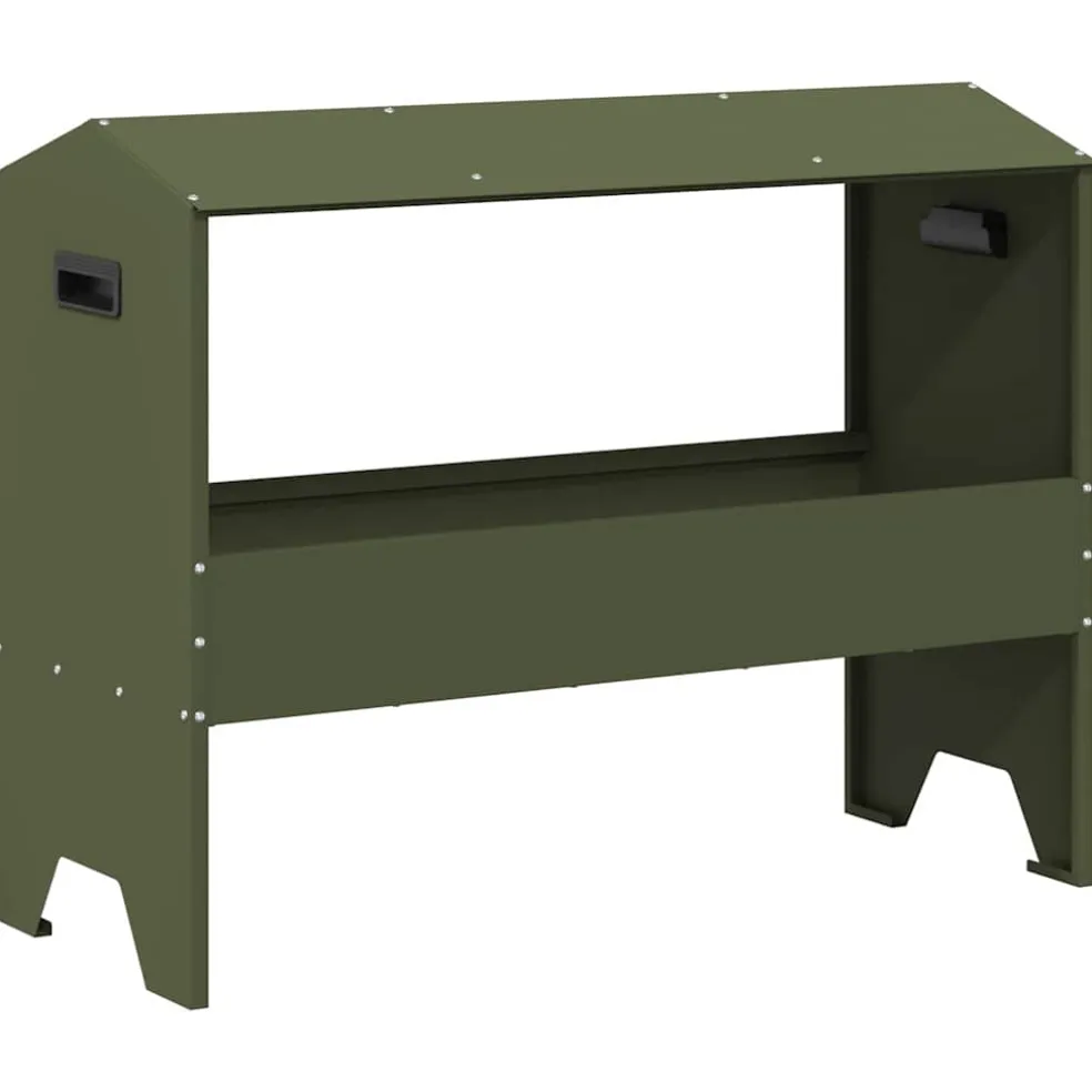 vidaXL Voederbak voor vee Olijfgroen 79 x 35 x 62 cm 15 kg