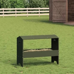 vidaXL Voederbak voor vee Olijfgroen 79 x 35 x 62 cm 15 kg
