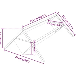 vidaXL Voederbak voor vee zilver 111 x 76 x 38 cm 10 kg