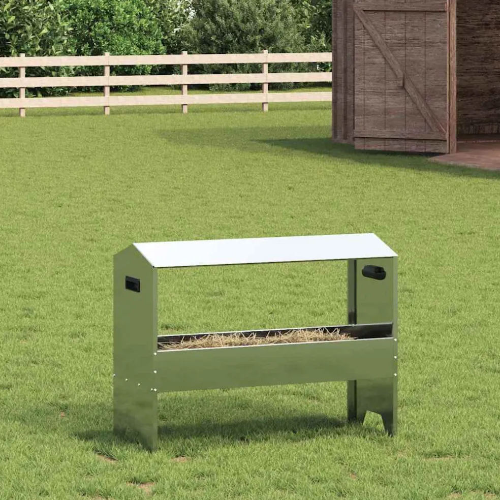 vidaXL Voederbak voor vee zilver 79 x 35 x 62 cm 15 kg