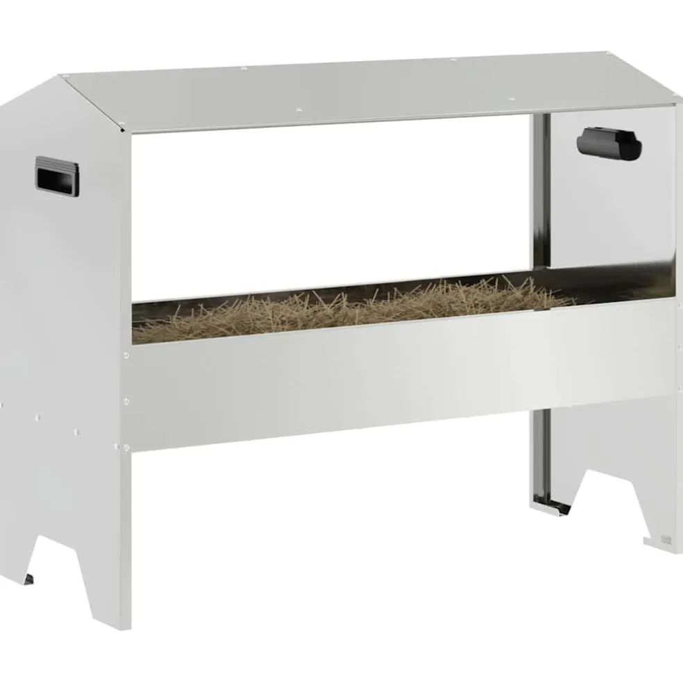 vidaXL Voederbak voor vee zilver 79 x 35 x 62 cm 15 kg