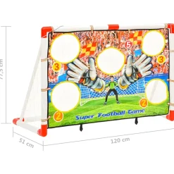 vidaXL Voetbaldoelenset met doelmuur 120x51x77,5 cm
