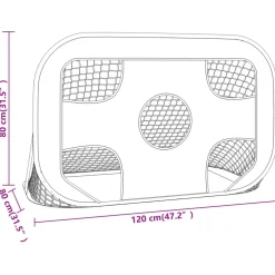 vidaXL Voetbaldoel met doelwit 120x80x80 cm polyester