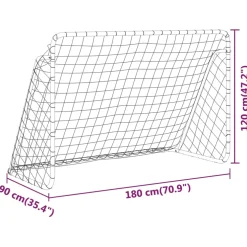 vidaXL Voetbaldoel met net 180x90x120 cm staal wit