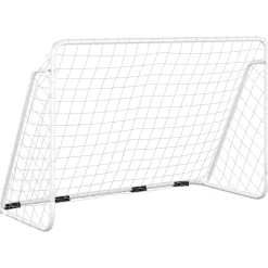 vidaXL Voetbaldoel met net 180x90x120 cm staal wit