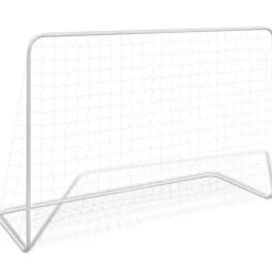 vidaXL Voetbaldoel met net 182x61x122 cm staal wit