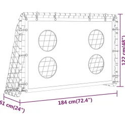 vidaXL Voetbaldoeltrainingsdoel 184x61x122 cm staal