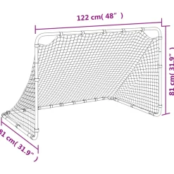 vidaXL Voetbaldoel Wit 122x81x81 cm Staal