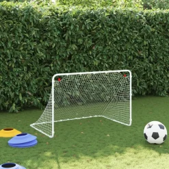 vidaXL Voetbaldoel Wit 122x81x81 cm Staal