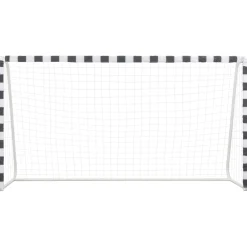 vidaXL Voetbaldoel 300x160x90 cm metaal zwart en wit