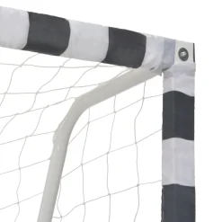 vidaXL Voetbaldoel 300x160x90 cm metaal zwart en wit