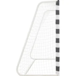 vidaXL Voetbaldoel 300x160x90 cm metaal zwart en wit