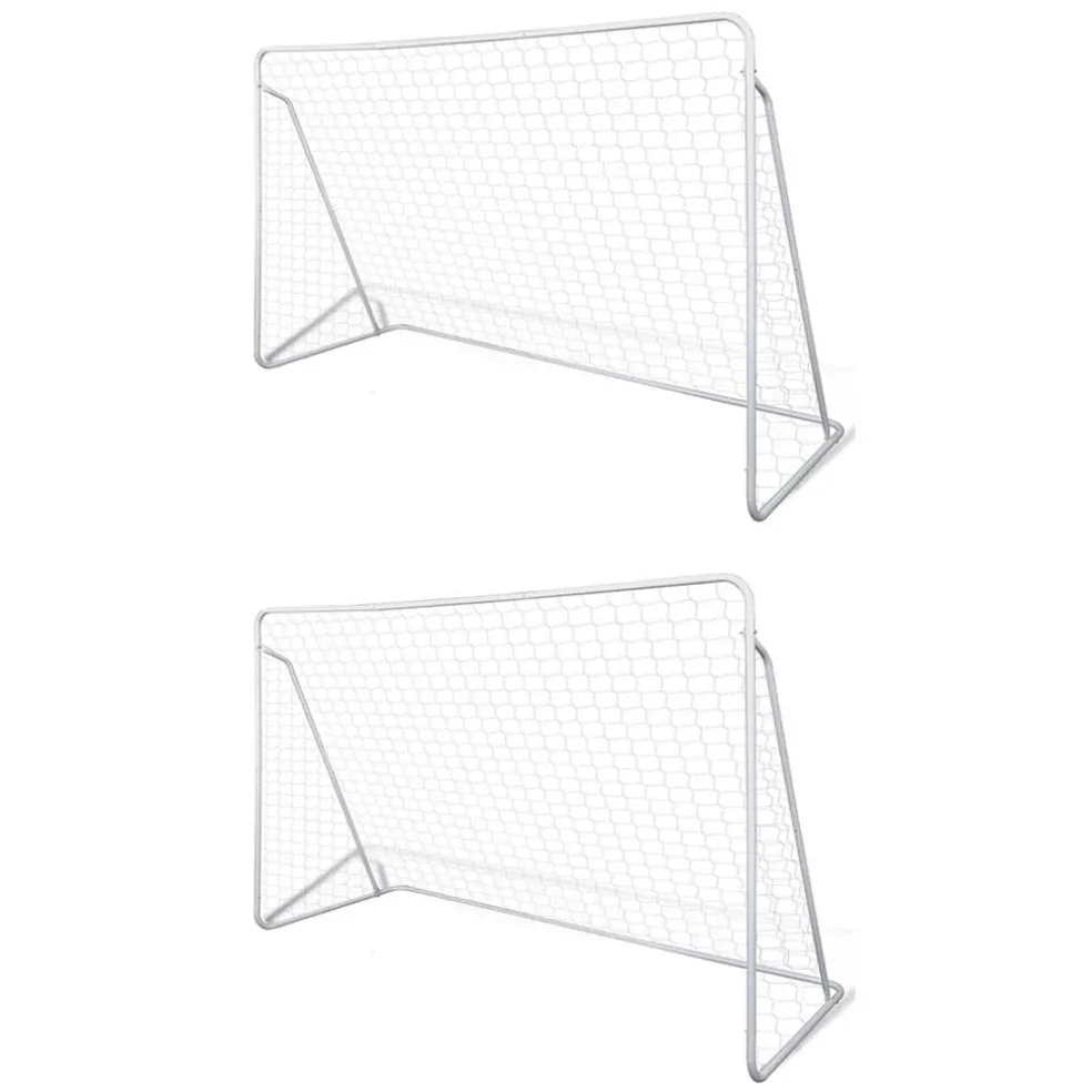 vidaXL Voetbalgoals 2 st 240x90x150 cm staal