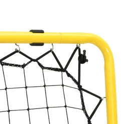 vidaXL Voetbalrebounder dubbelzijdig verstelbaar staal geel en zwart