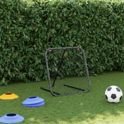 vidaXL Voetbalrebounder verstelbaar 84x73x60-80 cm staal zwart