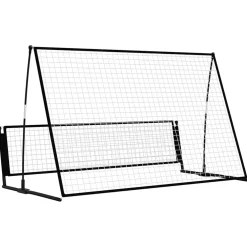 vidaXL Voetbalrebounder/voetbaldoel 2-in-1 202x104x120 cm staal
