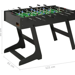 vidaXL Voetbaltafel inklapbaar 121x61x80 cm zwart