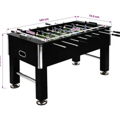 vidaXL Voetbaltafel 60 kg 140x74,5x87,5 cm staal zwart