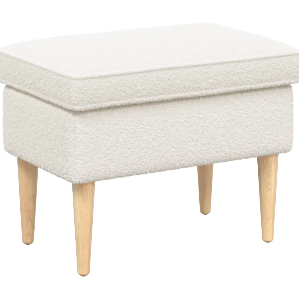 vidaXL Voetenbank Crèmekleurig 55 x 35 x 41 cm Bouclé