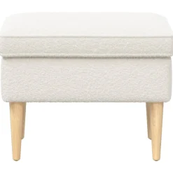 vidaXL Voetenbank Crèmekleurig 55 x 35 x 41 cm Bouclé
