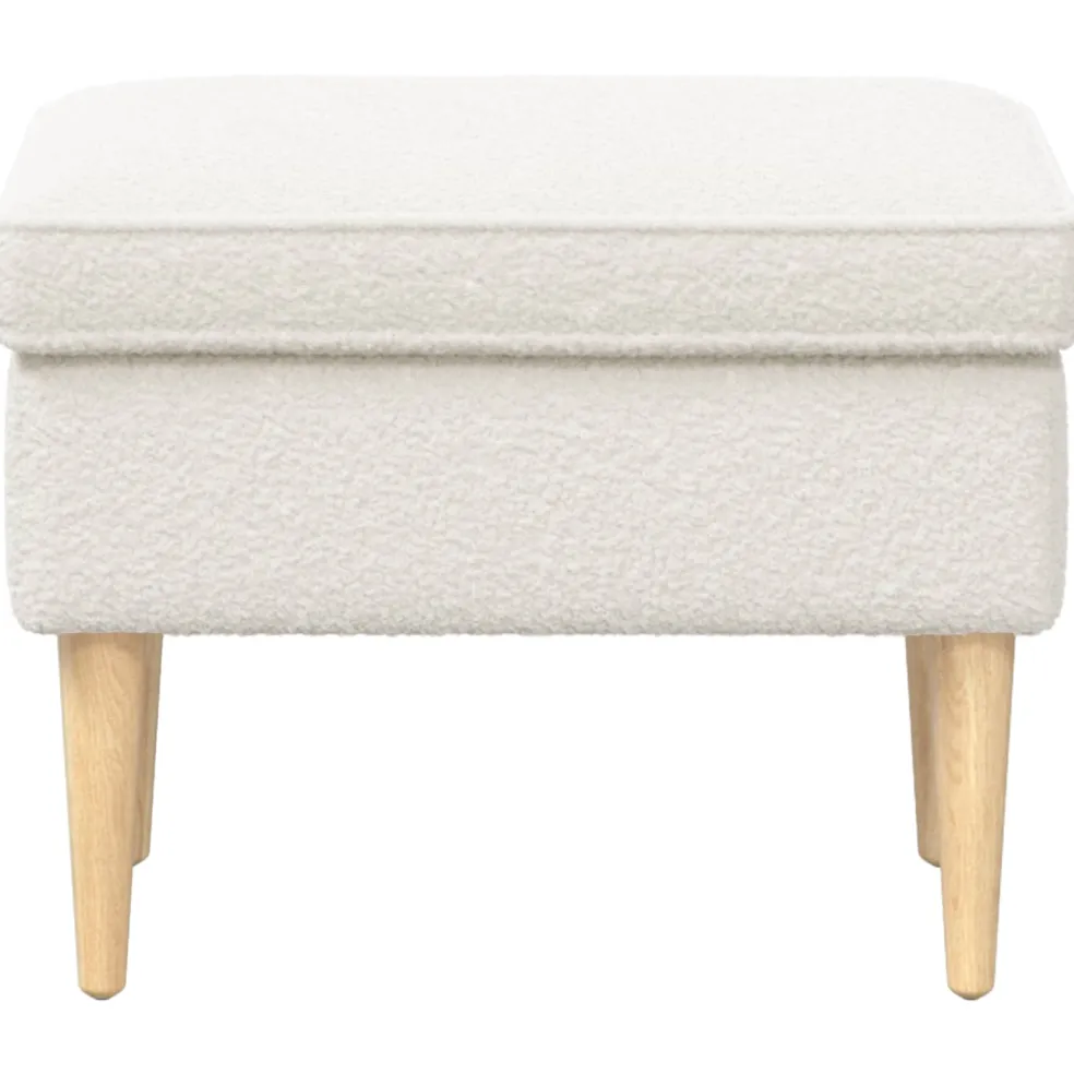 vidaXL Voetenbank Crèmekleurig 55 x 35 x 41 cm Bouclé