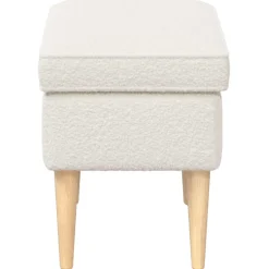 vidaXL Voetenbank Crèmekleurig 55 x 35 x 41 cm Bouclé